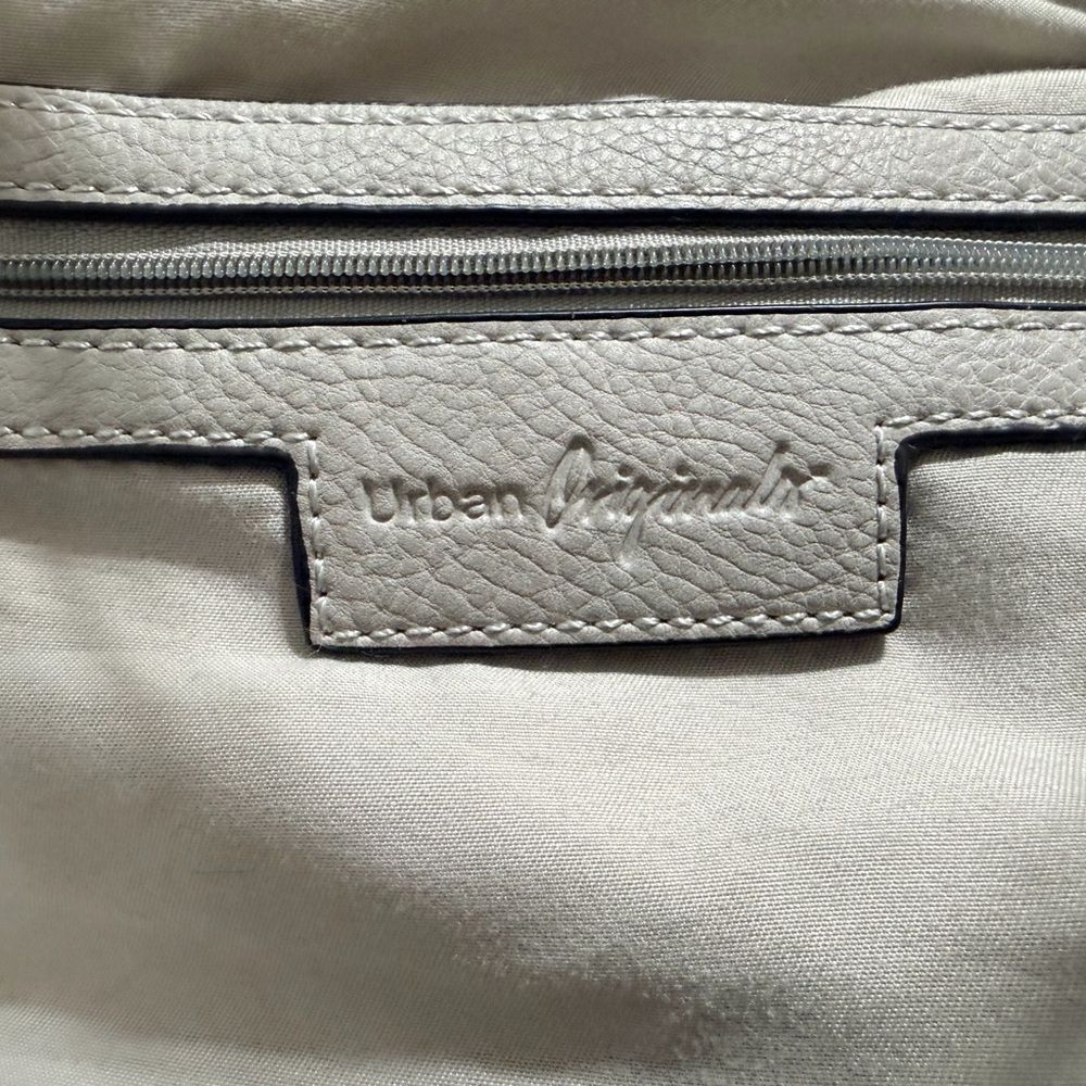 Urban Originals Vegan Leather Satchel Crossbody Light Gray - Picture 11 of 11
